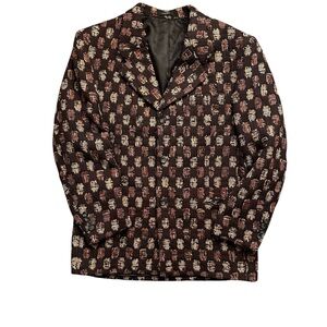 Vintage Al Barden Tweed Blazer 40R Brown Textured Wool Sport Coat